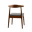 De 2 chaises de style Mid-Century pour la salle à manger, bois d'hévéa noyer et revêtement gris, bureau incurvé confortable, paire de chaises de salle à manger modernes, ensemble de sièges rembourrés en tissu de bois, conception ergonomique-1538787132