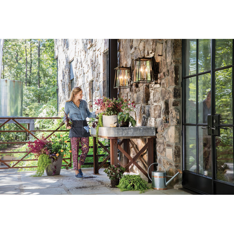 Walker 3-Light Outdoor Wall Lantern, Buckeye Bronze