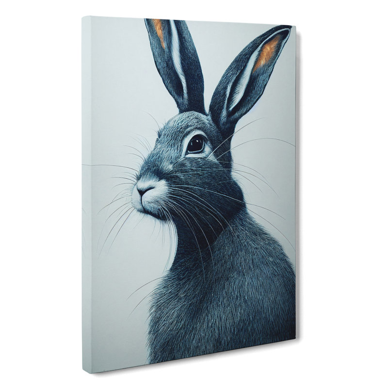 XC1022-1745X Curious Hare - Wrapped Canvas Print, 60cm H x 40cm W x 3cm D