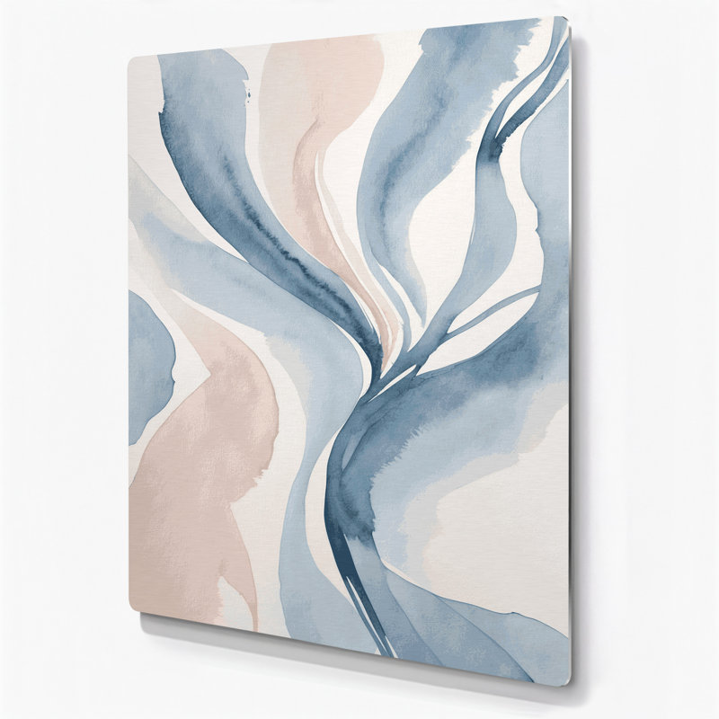 Aquarelle abstraite, art mural gris en métal 69