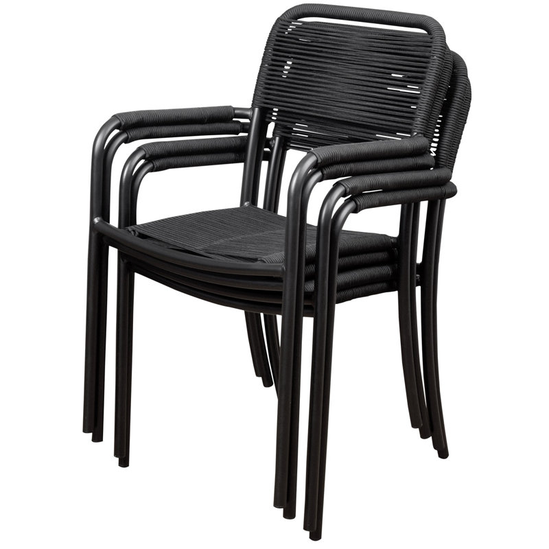 Conesville Premium All-Weather Wicker Outdoor Stacking Dining Armchair