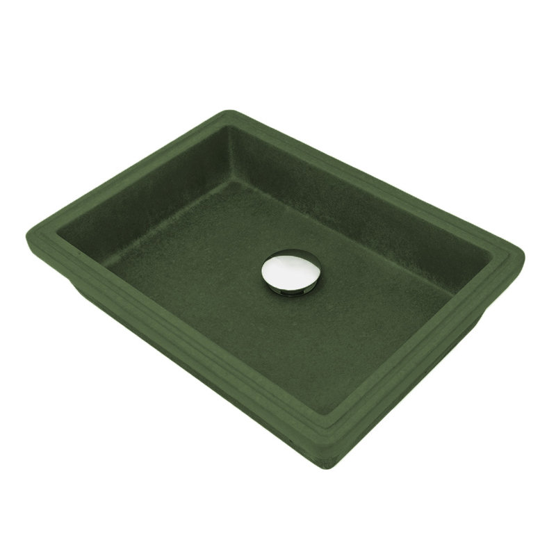 Newterra Handmade Rectangular Undermount Bathroom Sink, Forest