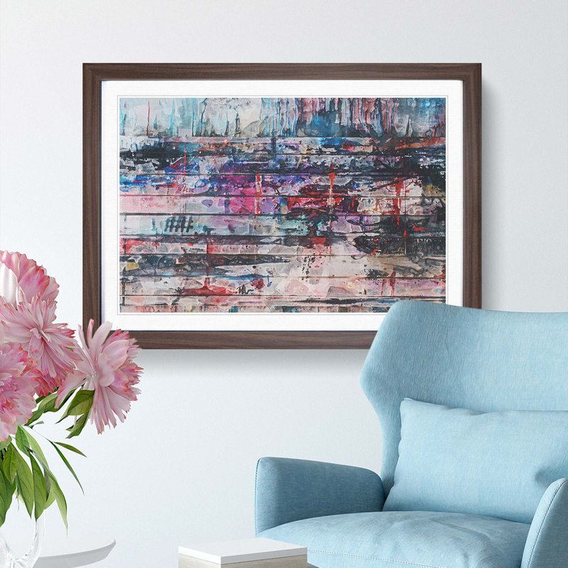 Trance of Time in Abstract - Framed Print, 35cm H x 50cm W x 2cm D, Walnut