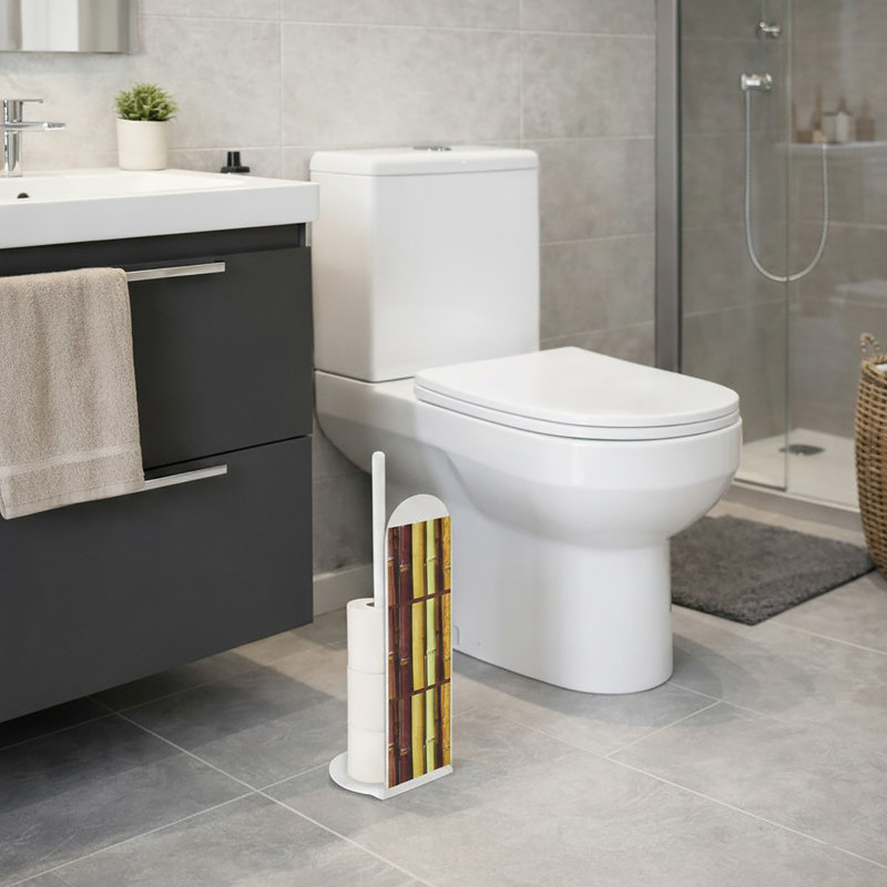 Bamboo Brown Freestanding Toilet Paper Holder
