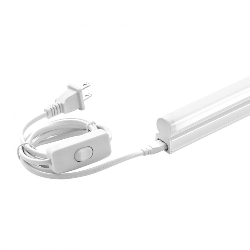 Éclairage à DEL à DEL, luminaire simple intégré T5, 4 pi, 2 200 lm, lumière à DEL raccordable 6500 K, électrique à cordon avec interrupteur marche / arrêt, convient à un atelier de garage
