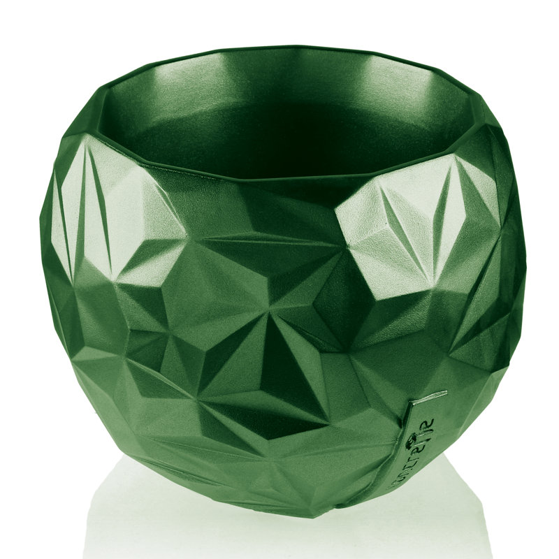 Handmade Pot Planter, Green Metallic