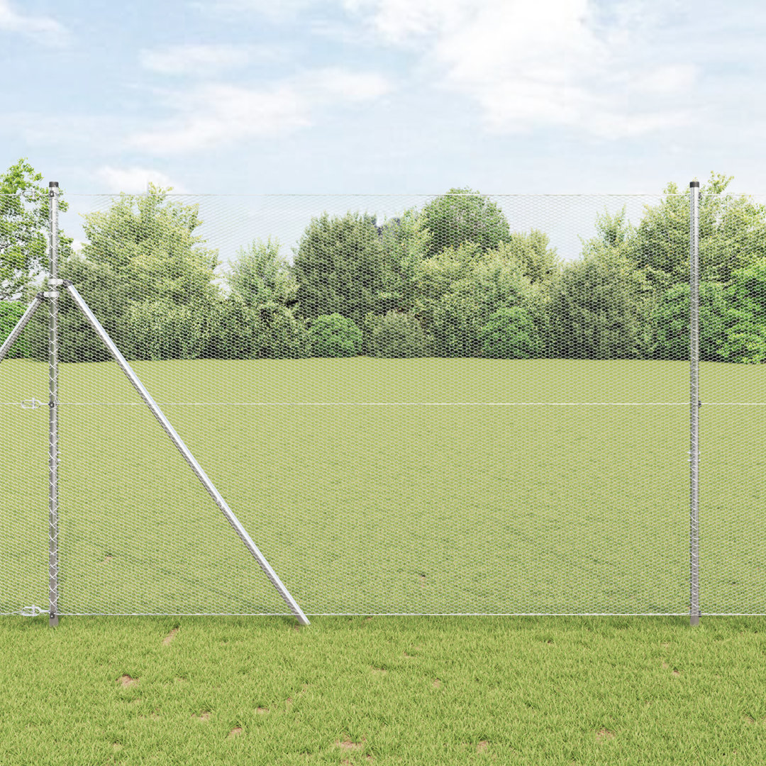 Vidaxl Hexagon Fence Galvanised Steel
