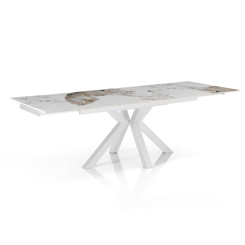 Daelynn Extendable Metal Base Dining Table