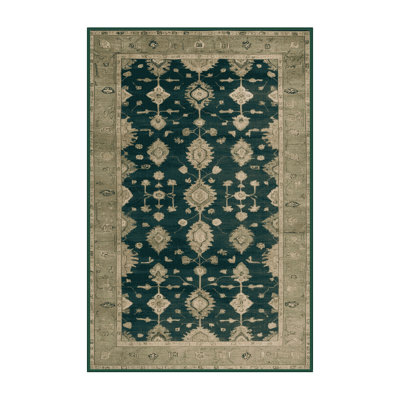 Machine Washable Overdyed Green Area Rug