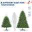 Arbre de Noël artificiel 7,5 pi, arbre automatique en PVC mélangé avec lumières DEL bicolores, installation facile, design moderne et durable, décoration intérieure et extérieure pour les Fêtes-1580328085