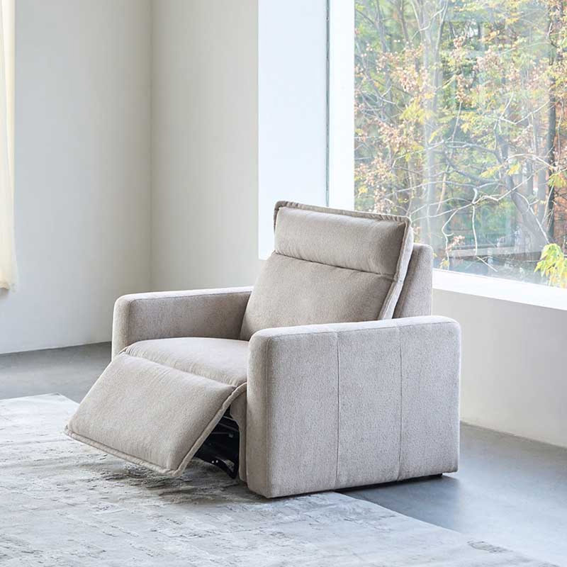 Majida 47"W Modern Oversized Zero-Wall Power Recliner, Almond Gray