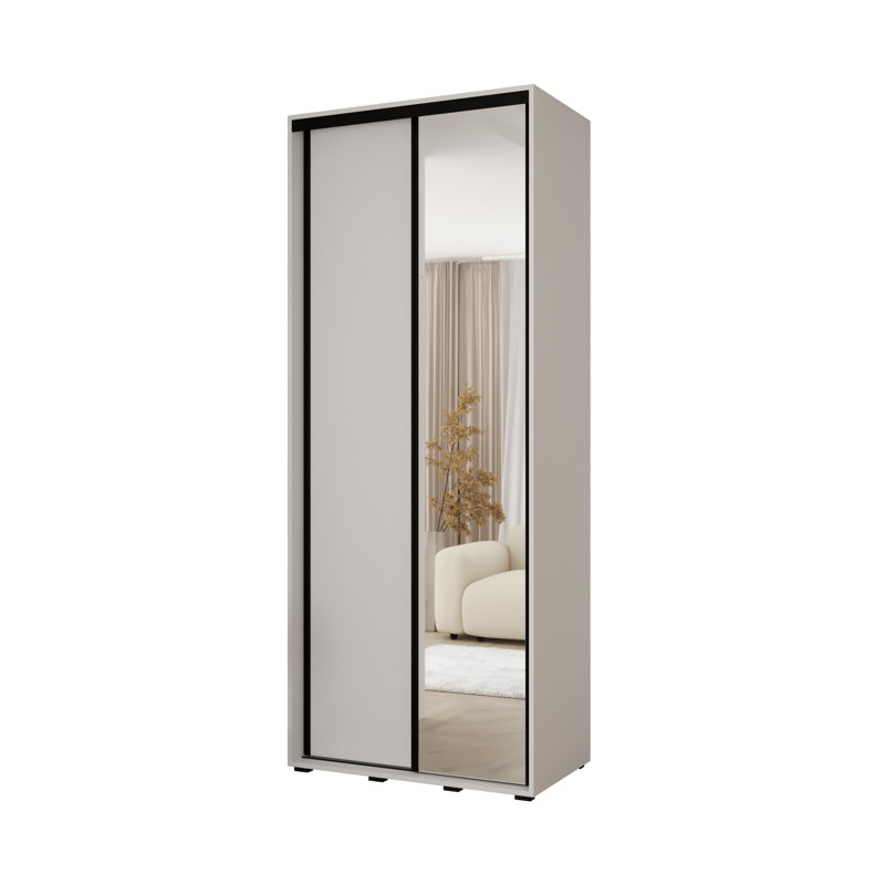 Laminate Wardrobe, 235.2cm H x 100cm W x 45cm D, White