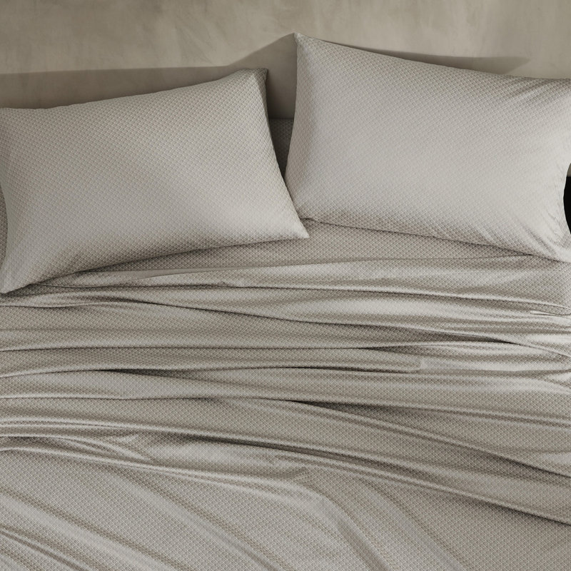 Ensemble de draps Calvin Klein Emblem Tencel, Grand lit, Gris clair