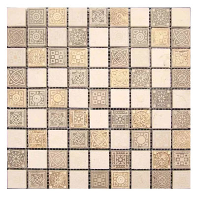 Artisana 12 po x 12 po Carreau de mur et de sol en mosaïque de pierre texturée (paquet de 5 pieds carrés) - paquet de 5