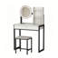 Ensemble de coiffeuse avec tabouret miroir à DEL et prise de courant pour chambre à coucher-1059523856