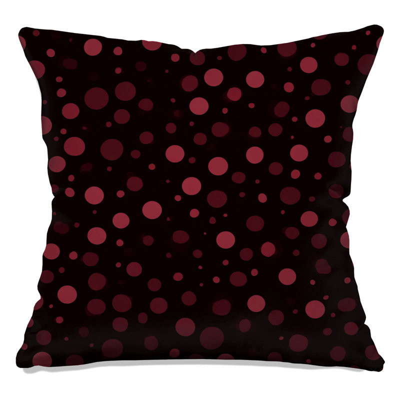 Polka Throw Pillow, Pattern Double Sided Pillows, 16 x 16 inches