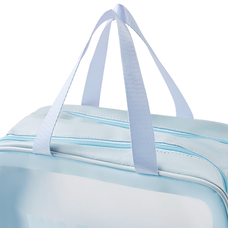 PU Leather；Polyester；PVC；Nylon Zipper Makeup Organiser, Blue