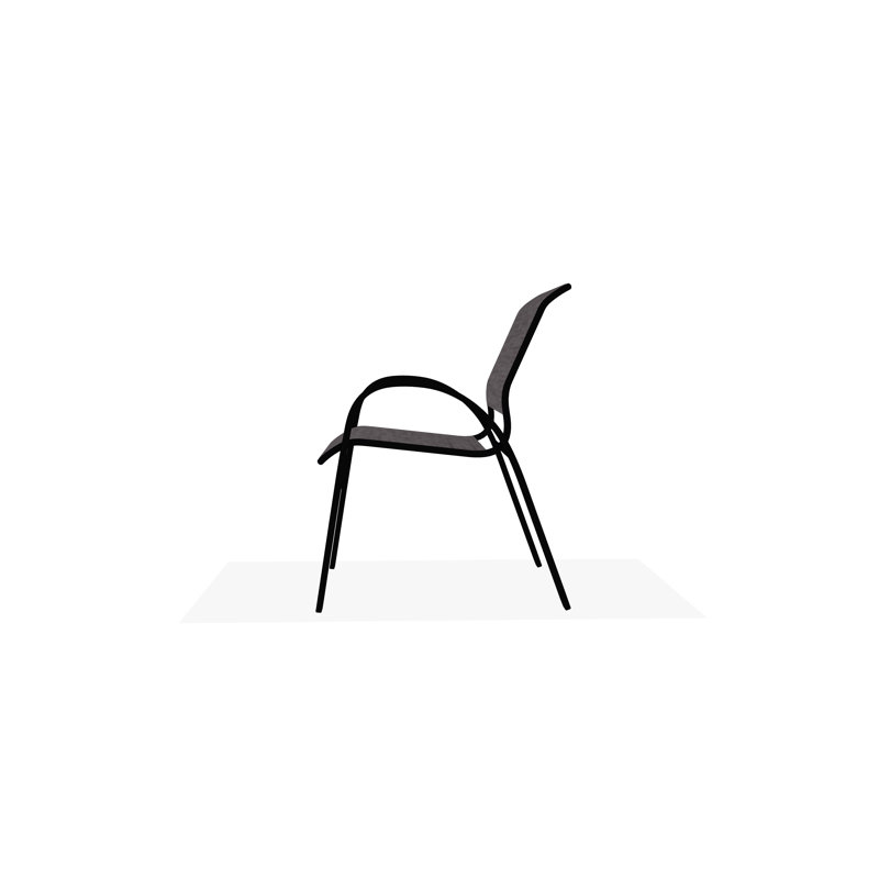 Aruba II Outdoor Dining Chair, Fossil, Black