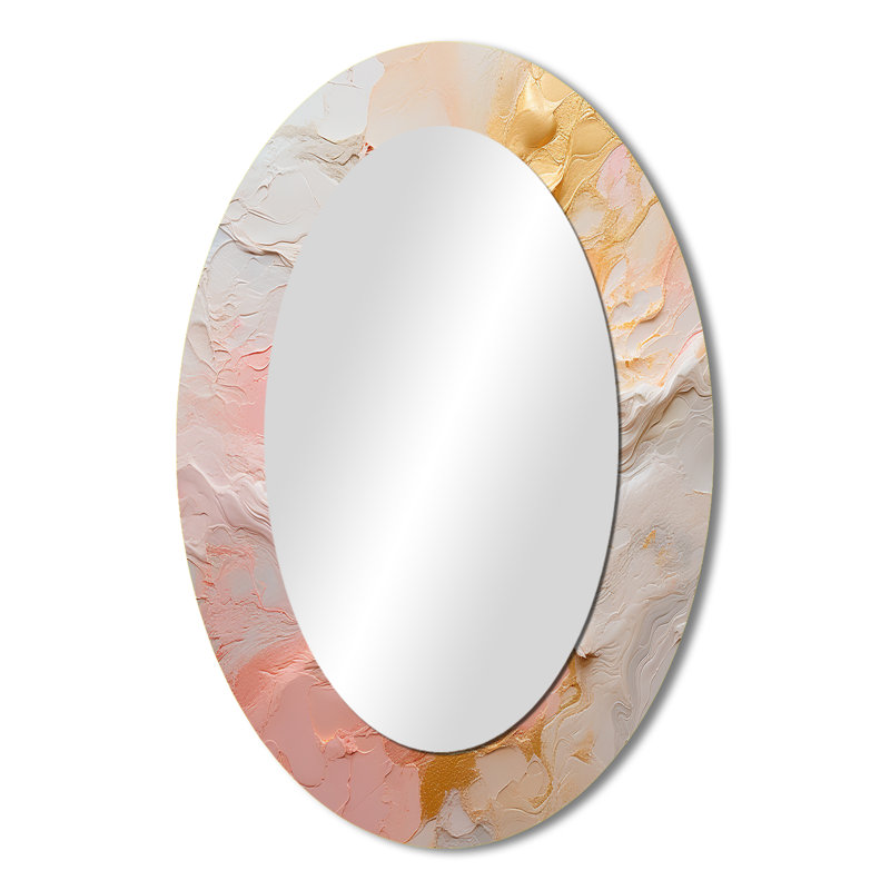 Miroir mural moderne beige et doré Fusion I - Beige, 36 po x 24 po