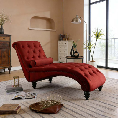 Velvet Recliner Chair with Button Tufting
