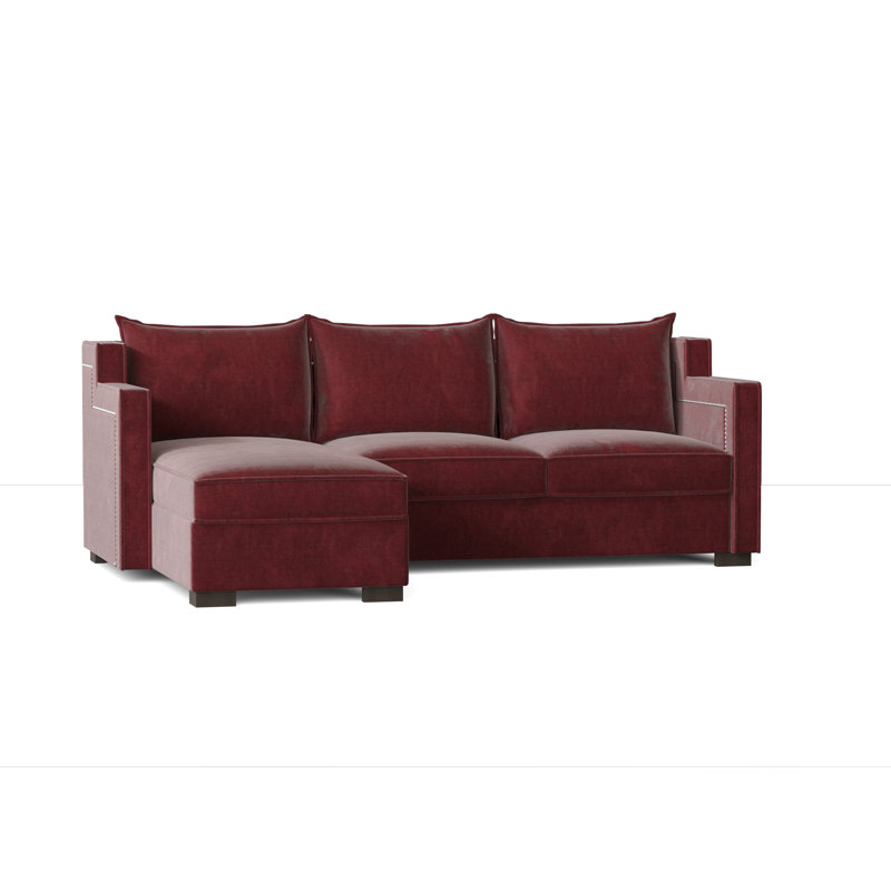 Parker Upholstered L-Shaped Sectional Left Hand Facing, Savona Ruby, Antique White