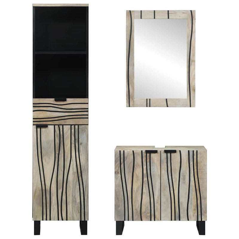 Bathroom Furniture Set 3 Pcs38 X 33 X 160 Cm, Gray