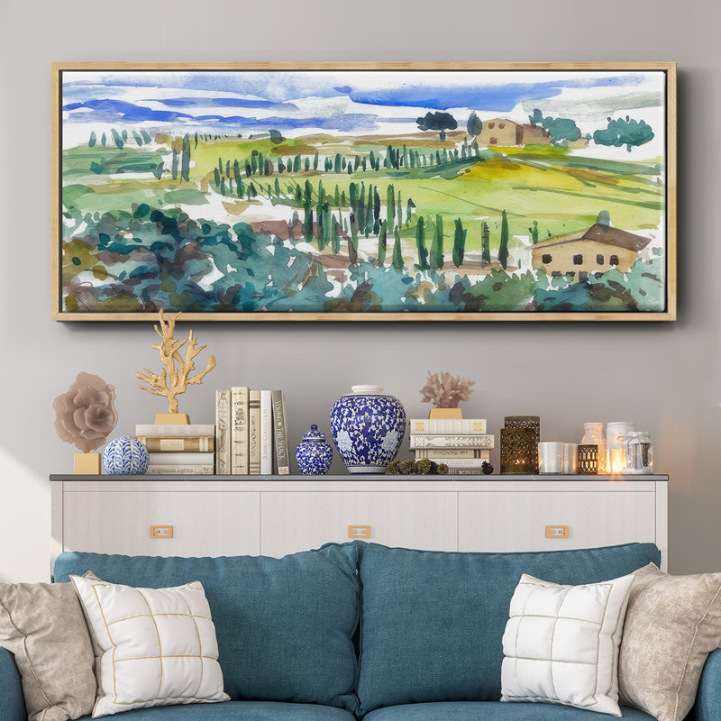 Pastel Hills II - toile encadrée, H 12 po x l 30 po
