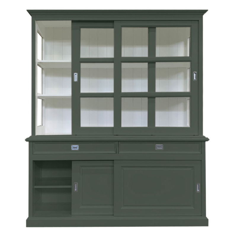 Stiles Display Cabinet, Cement Grey
