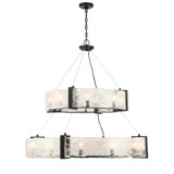 Cloud Break 20 - Light Steel Chandelier