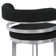 Kellum Swivel Counter and Bar Height Barstool with Arms in Faux Leather Upholstery and Metal Legs