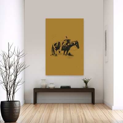 «Native American Horseman», impression d'art rustique, paysage traditionnel, cheval, paysage