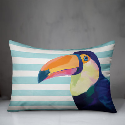  Toucan Stripes Outdoor Lumbar Pillow