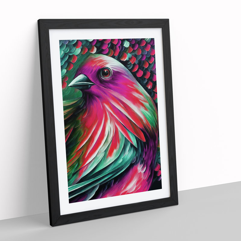 View Of A Bird No.5 - Single Picture Frame Painting, Black Framed, 64cm H x 46cm W x 2cm D