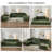  Sisler 6 Piece 141.6" Oversized L Shape Upholstered Convertible Modular Corduroy Compression Sofa with Storage Pockets, No Assembly-1730853189