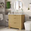 Meuble-lavabo cannelé avec évier, meuble-lavabo autoportant Farmhouse-126257017-126257019