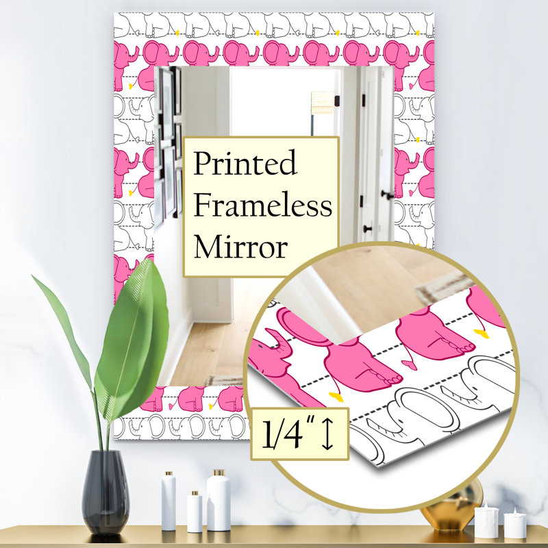 Miroir décoratif bohémien et éclectique éléphant kids, H 39,4 po x l 29,5 po