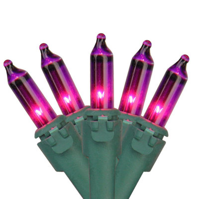 150-Count Pinkish Chasing 8 Function Mini Christmas Light Set 31.25ft Green Wire