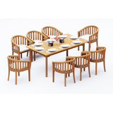 7 Pcs Grade-A Teak Wood Dining Set: 71" Rectangle Table And 6 Lenong Arm Chairs #11LN1606