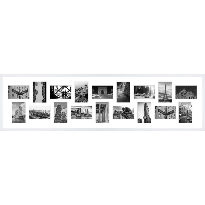 Latae Wood Picture Frame with Mat, White