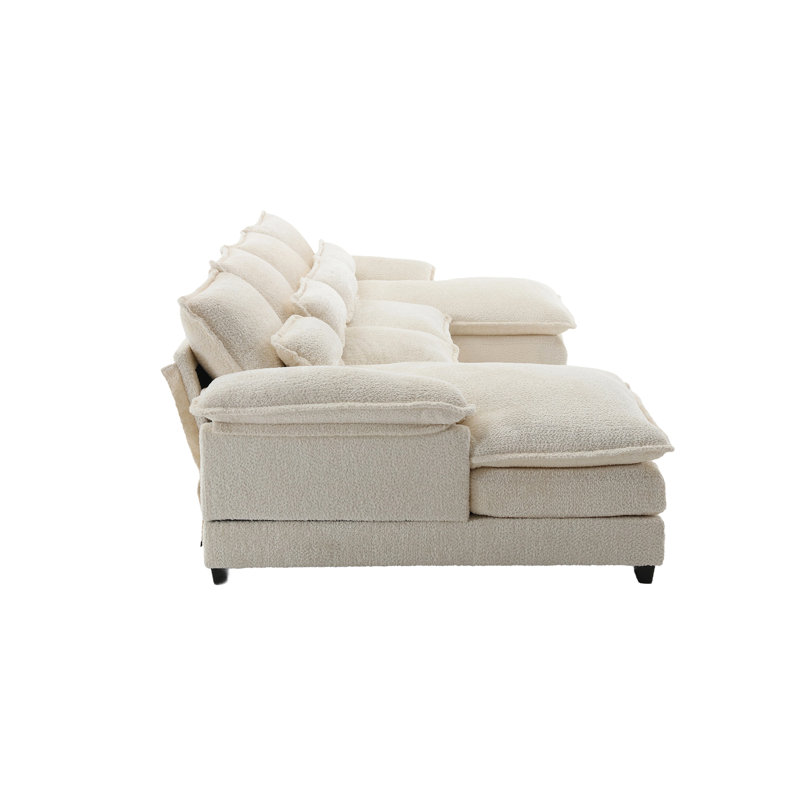 Grand canapé modulaire moderne en U en forme de U avec repose-pieds