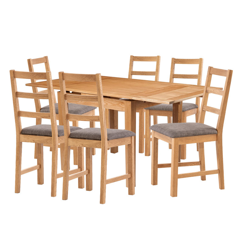 6 - Person Solid Oak Dining Set, Grey