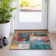 Machine Washable Indoor/Outdoor Xhevrie Teal Rug