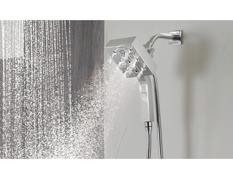 Essential™ H2OKinetic® Euro Square Hydrati® 2|1 Shower, Chrome, 2.5