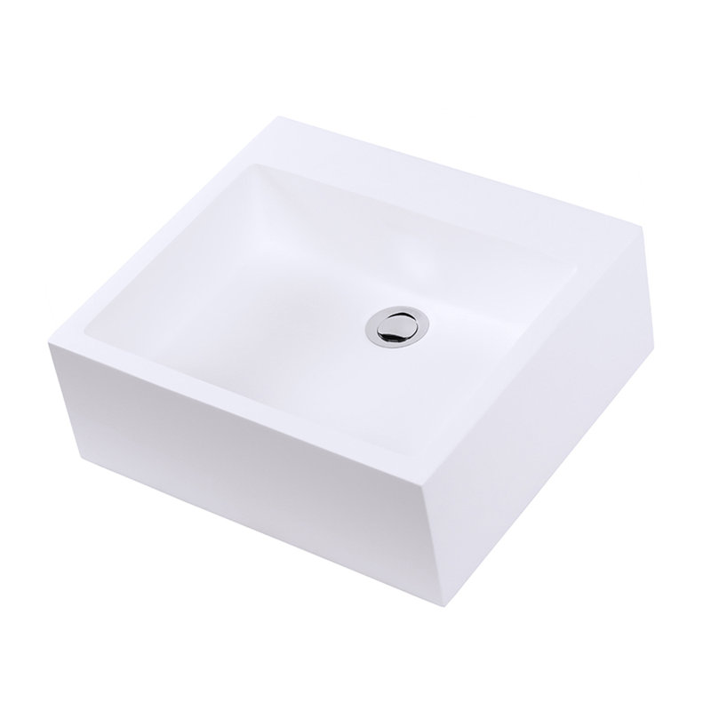 Luce 17'' L Bathroom Sink, Gloss White, No Hole