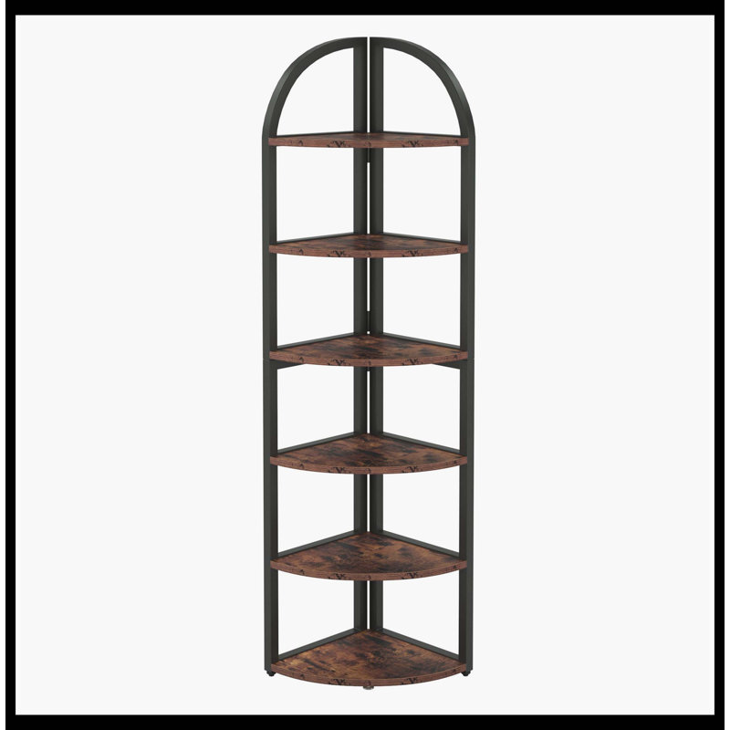 6-Tier Corner Shelf, 71 Inch Tall Corner Bookshelf For Small Space