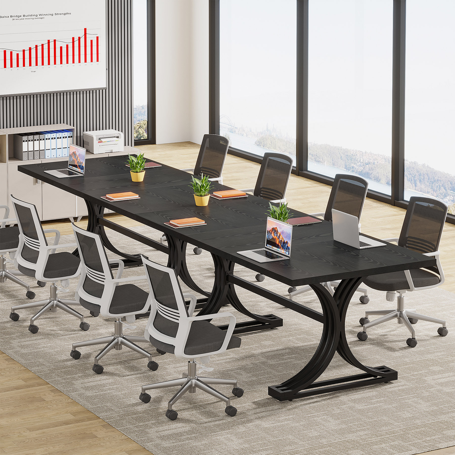 Mercer41 10.5Ft Rectangle Office Conference Table & Reviews - Wayfair ...