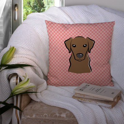 Coussin décoratif intérieur/extérieur chocolat à damier