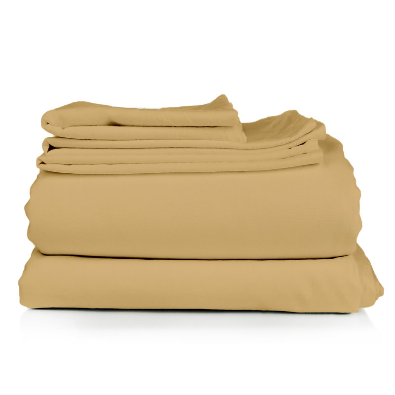 Ensemble de draps en micro-fibre, Or, Ensemble literie pour lit simple