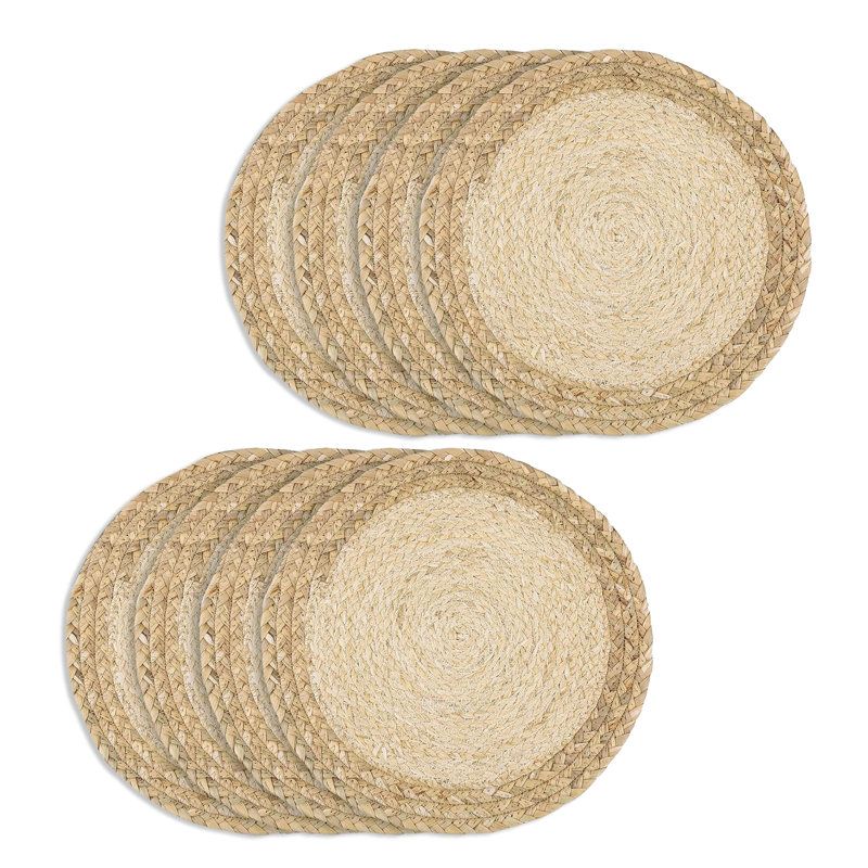 Paquet de 8 napperons de table en ivoire rustique tissé à la main 11,8 x 11,8 po Boho Farmhouse