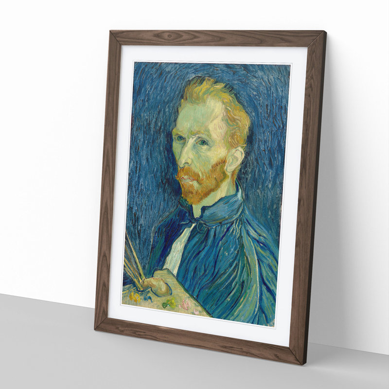 Self-Portrait Vol.1 by Vincent Van Gogh - Picture Frame Painting, Walnut Framed, 48cm H x 36cm W x 2cm D